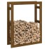 Estante para leña madera maciza de pino marrón miel