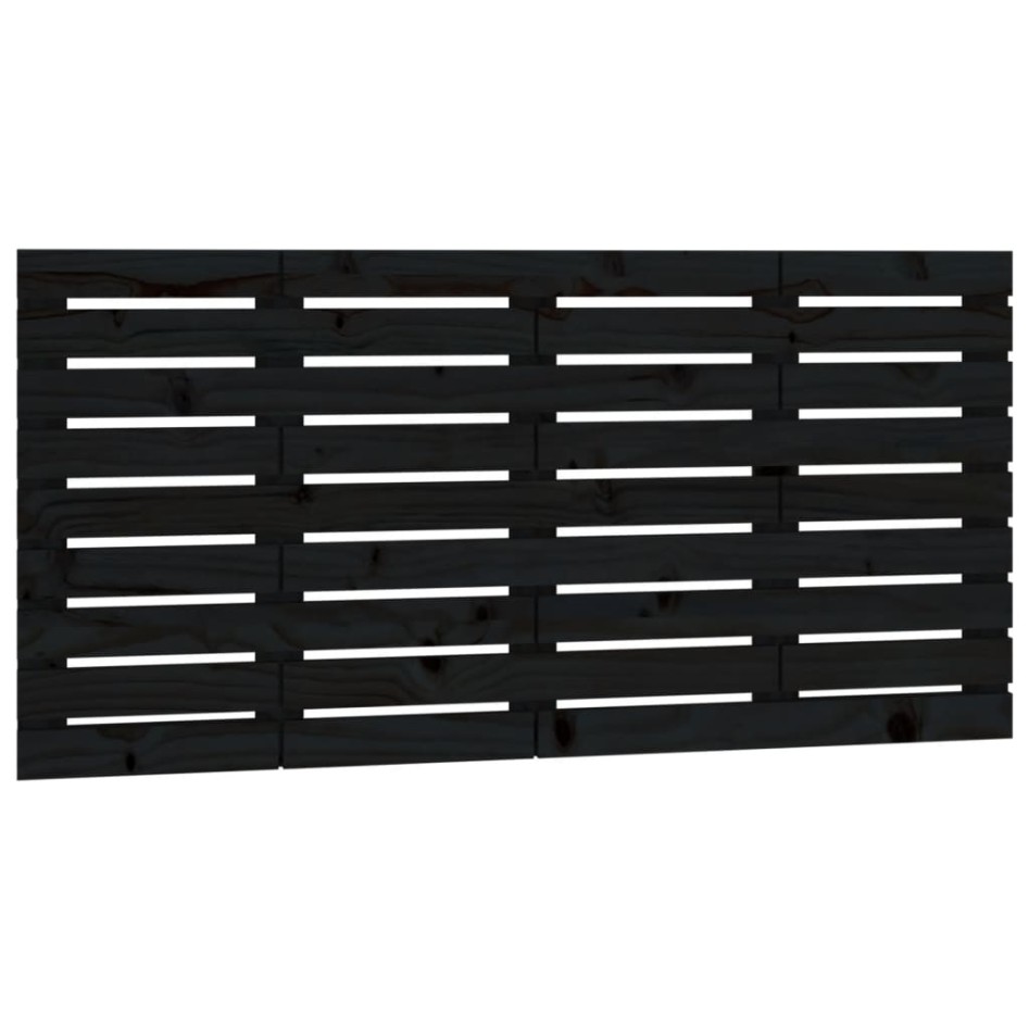 Cabecero de cama de pared madera maciza pino negro 126x3x63