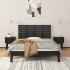 Cabecero de cama de pared madera maciza pino negro 126x3x63