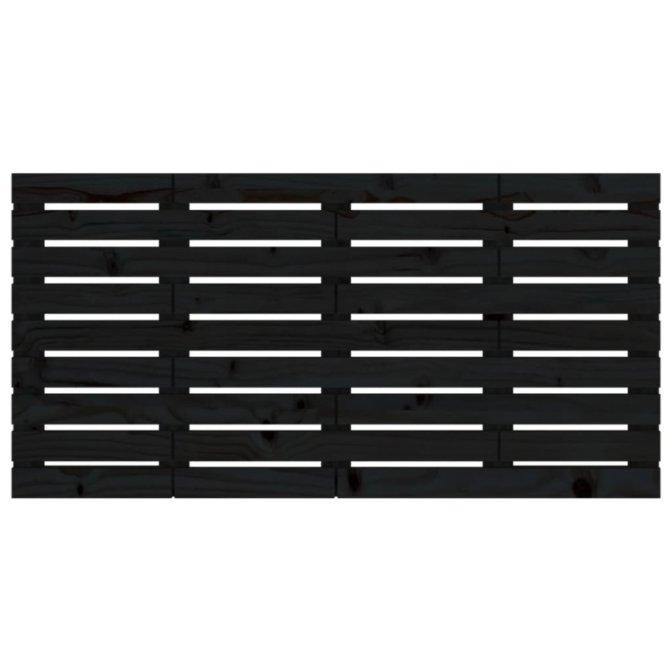 Cabecero de cama de pared madera maciza pino negro 126x3x63