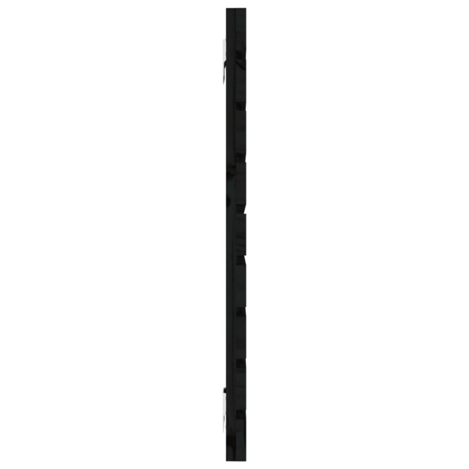 Cabecero de cama de pared madera maciza pino negro 126x3x63