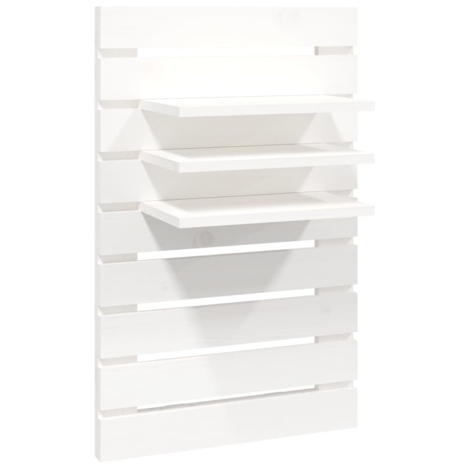 Estantes mesitas de pared 2 uds madera maciza de pino