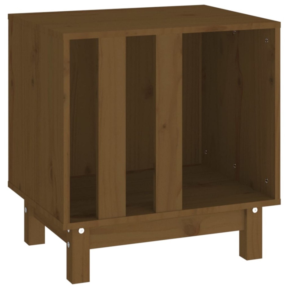Cama para perros madera maciza pino marrón miel 50x40x52