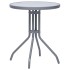 Mesa de jardín de acero y vidrio gris claro 60