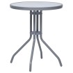 Mesa de jardín de acero y vidrio gris claro 60 cm