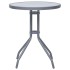 Mesa de jardín de acero y vidrio gris claro 60
