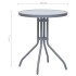 Mesa de jardín de acero y vidrio gris claro 60