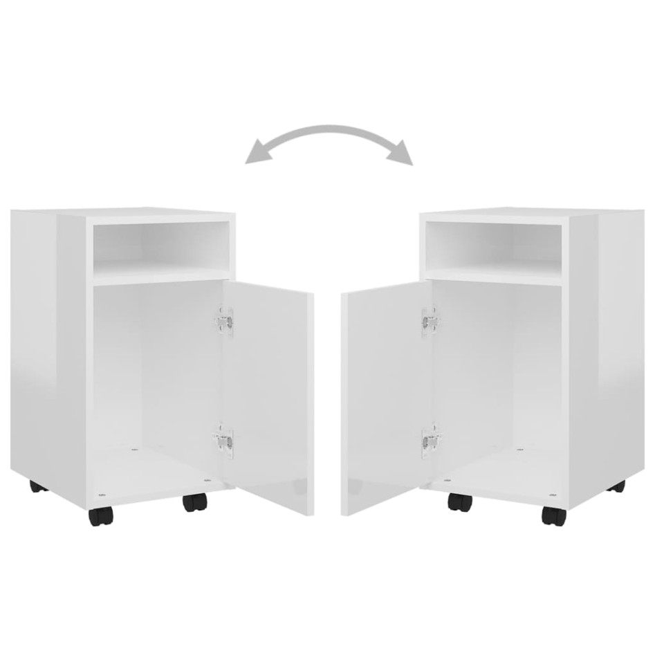 Armario auxiliar ruedas contrachapada blanco brillo 33x38x60