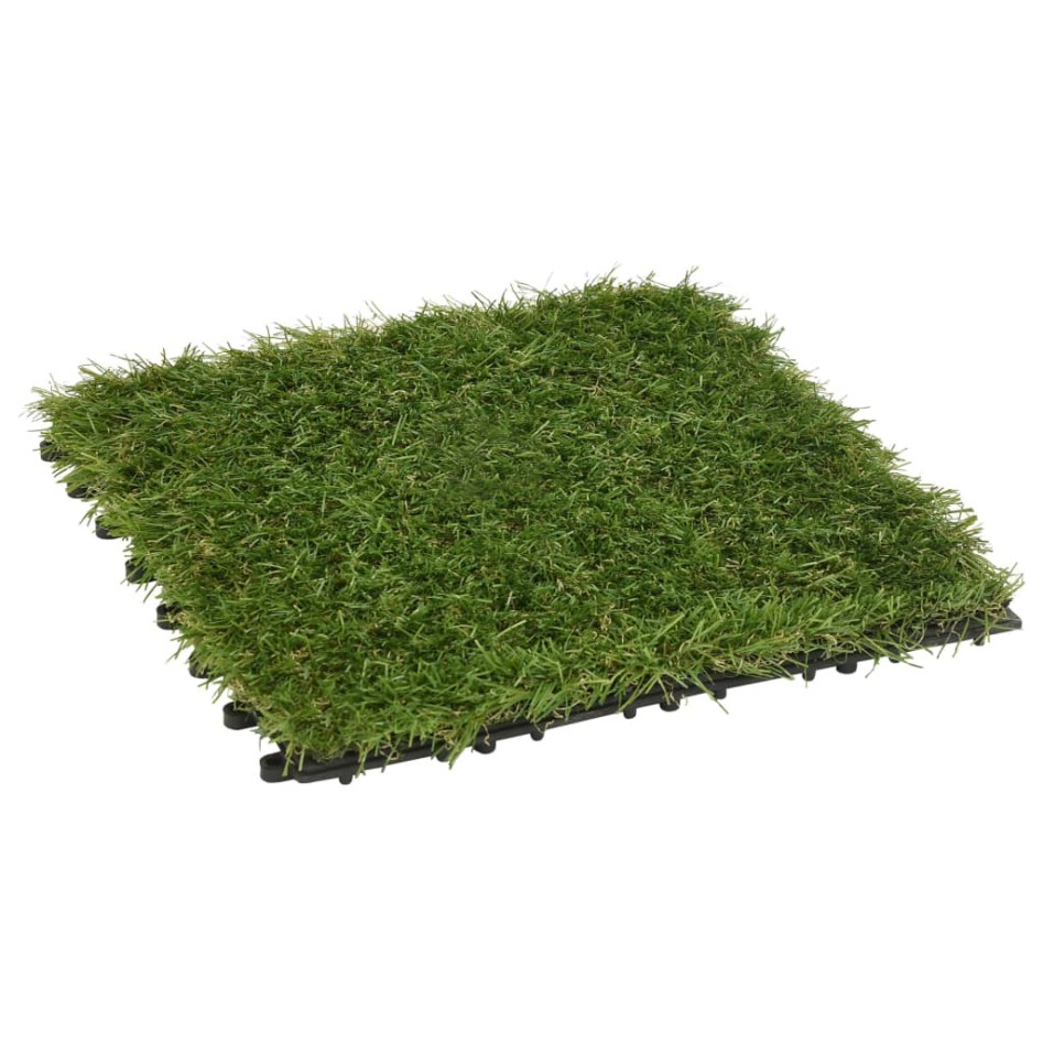 Baldosas de césped artificial 11 uds verde 30x30