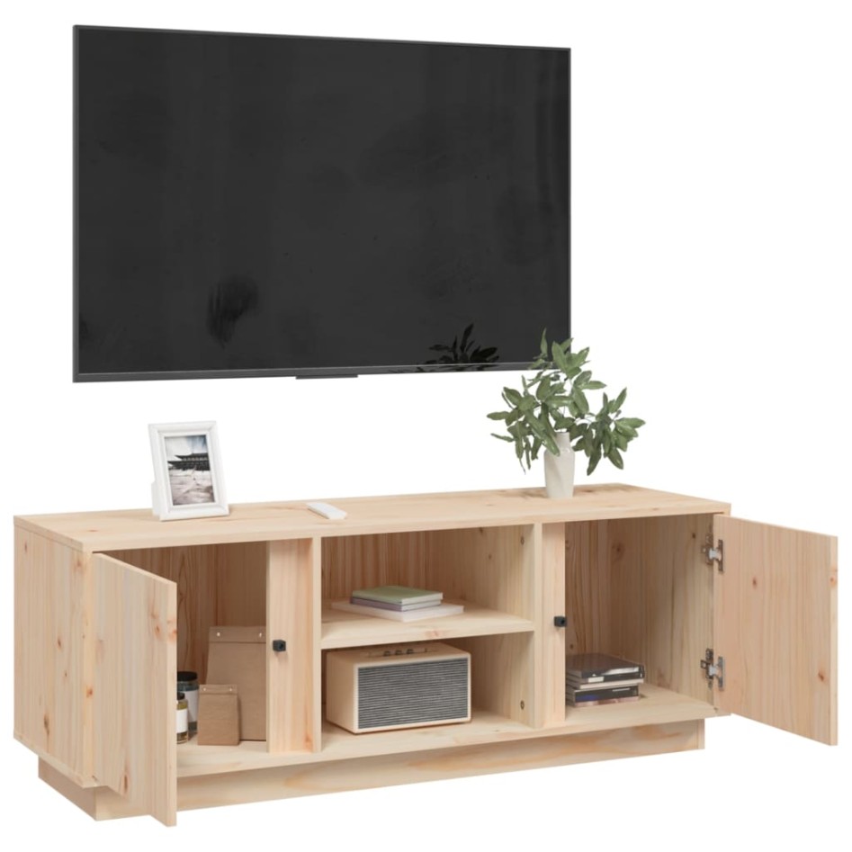Mueble de TV de madera maciza de pino 110x35x40,5