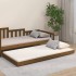 Estructura de cama madera maciza de pino marrón miel 80x200