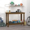 Banco de trabajo madera maciza de pino marrón miel 110x50x80 cm