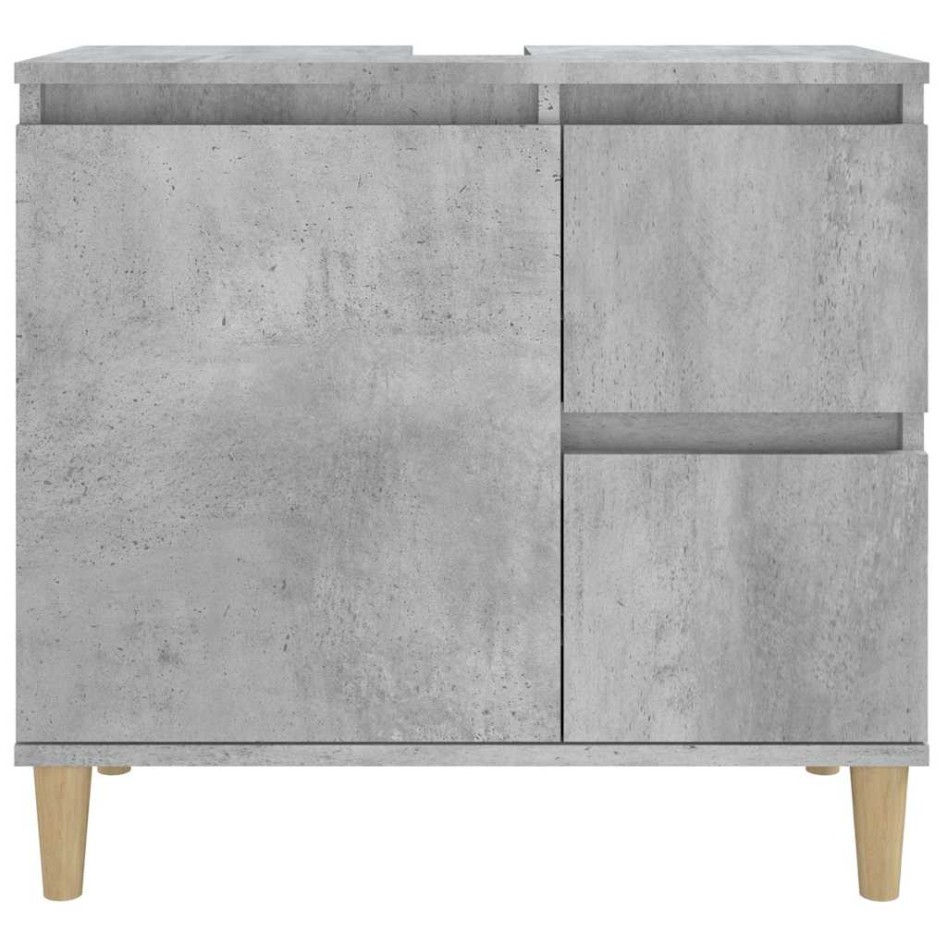 Armario de baño madera contrachapada gris hormigón 65x33x60