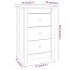 Mesita de noche madera maciza de pino 40x35x61,5