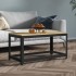 Mesita de centro MDF y hierro marrón claro y negro 90x45x45
