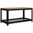 Mesita de centro MDF y hierro marrón claro y negro 90x45x45