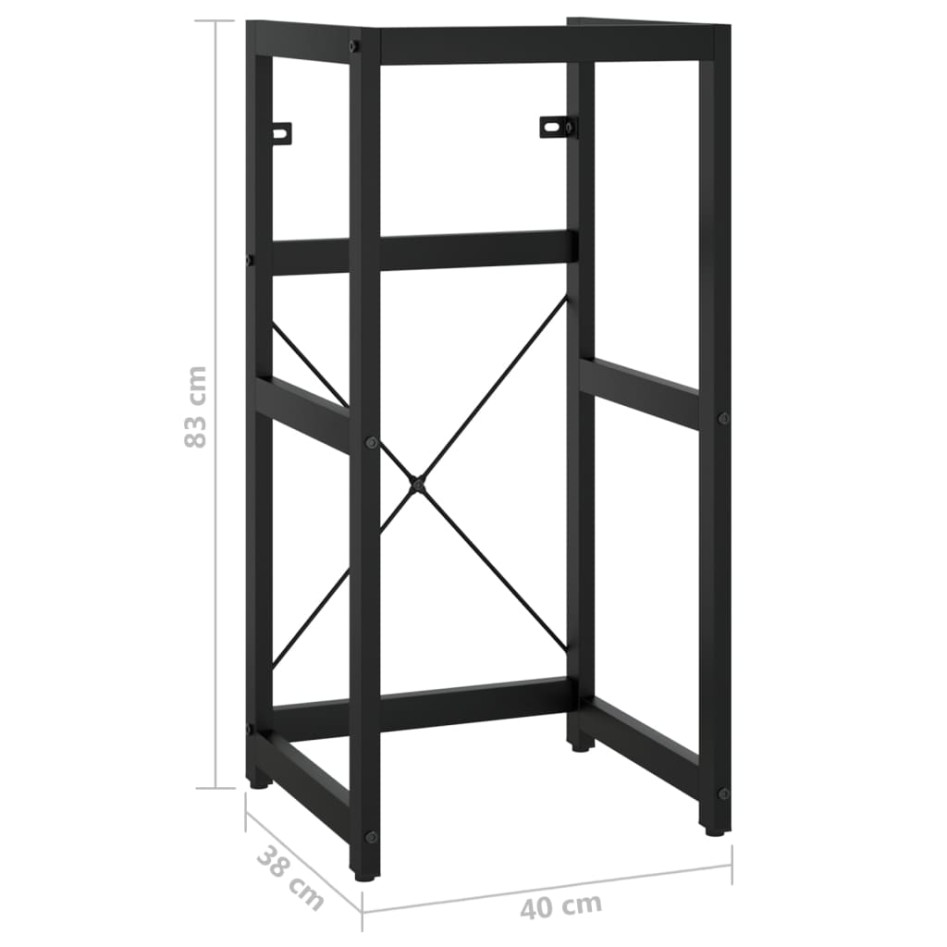 Estructura de lavabo de hierro negro 40x38x83