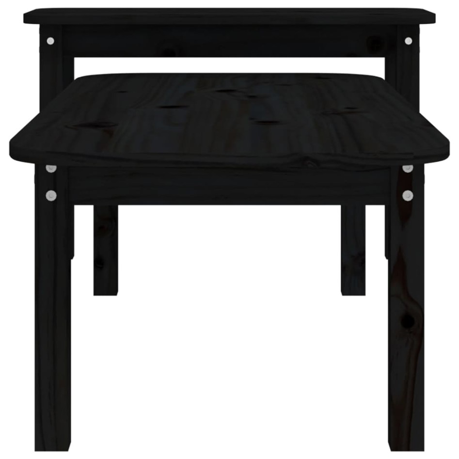 Juego de mesas de centro 2 piezas madera maciza de pino