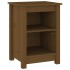 Mesita de noche madera maciza de pino marrón miel 40x35x55