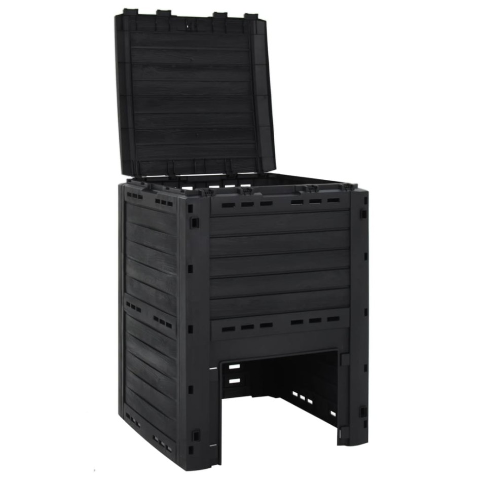 Compostador de jardín negro 280 L