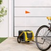 Remolque de bicicleta mascotas hierro tela Oxford amarillo gris