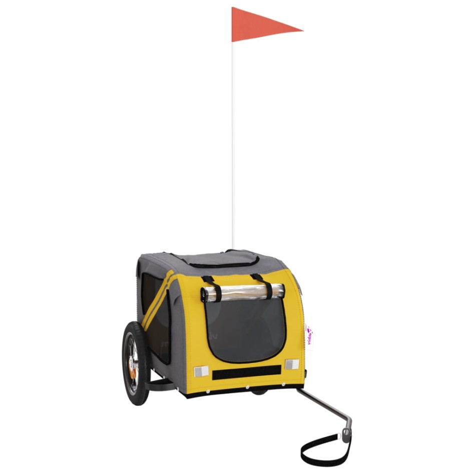 Remolque de bicicleta mascotas hierro tela Oxford amarillo