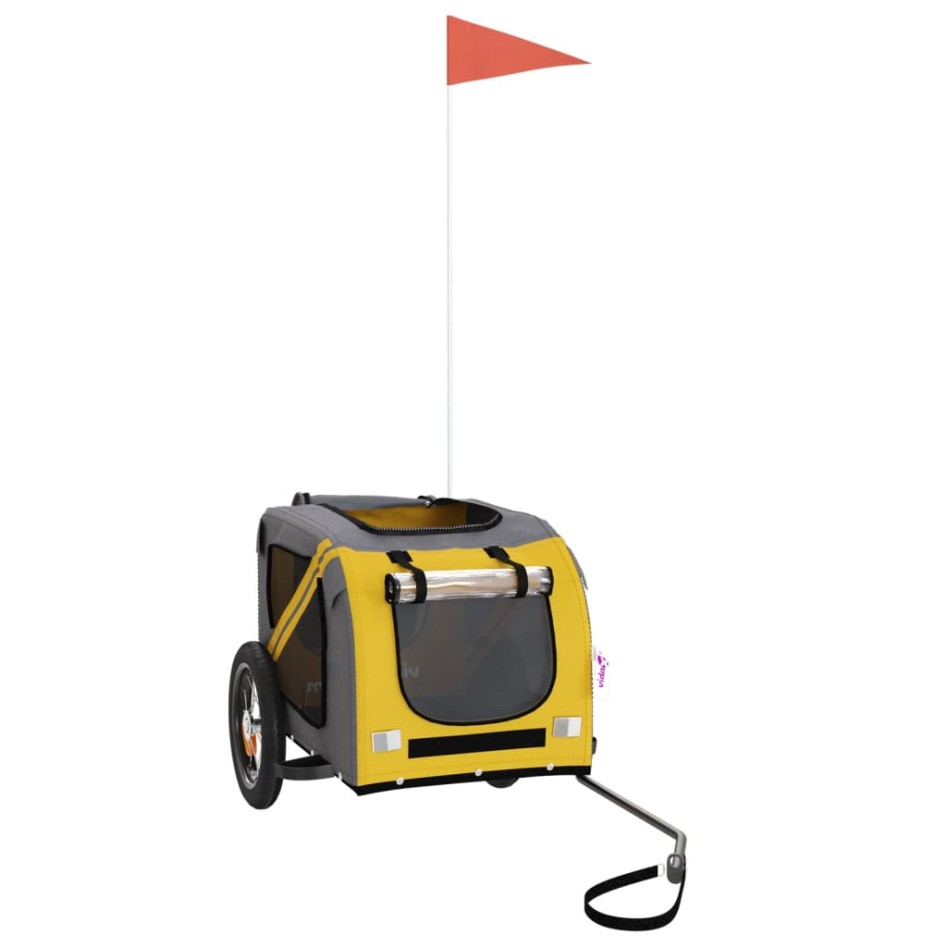 Remolque de bicicleta mascotas hierro tela Oxford amarillo
