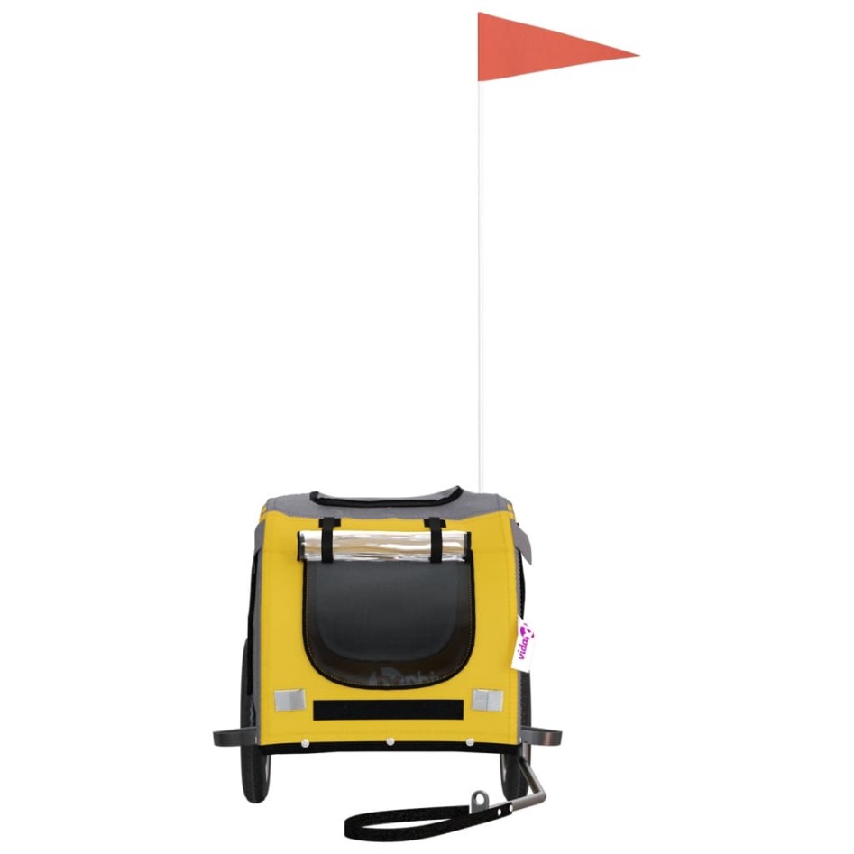 Remolque de bicicleta mascotas hierro tela Oxford amarillo