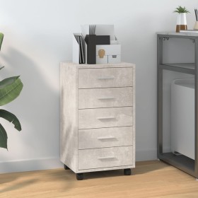 Cajonera con ruedas madera contrachapada gris
