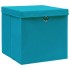 Cajas de almacenaje con tapas 10 uds azul bebé 28x28x28