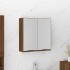 Armario de baño con espejo color roble marrón 64x20x67