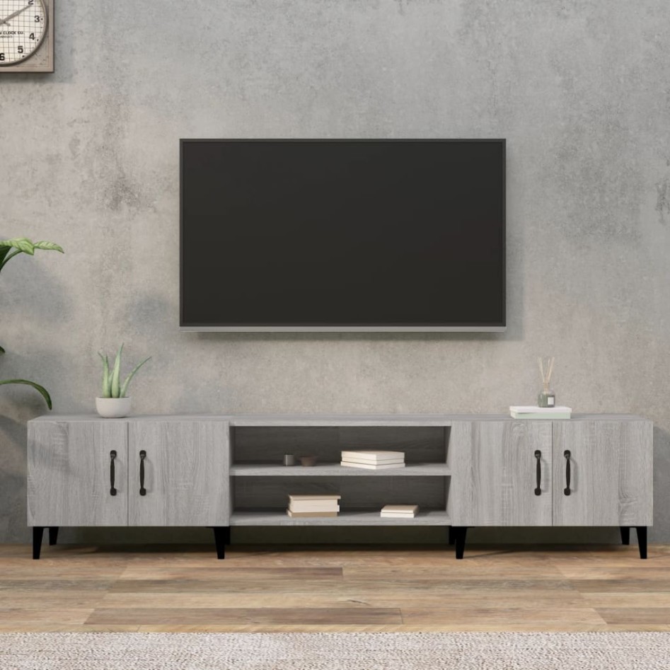 Mueble para TV madera contrachapada gris Sonoma 180x31,5x40