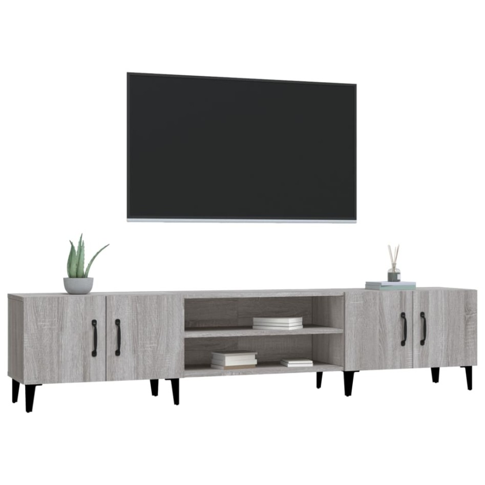 Mueble para TV madera contrachapada gris Sonoma 180x31,5x40
