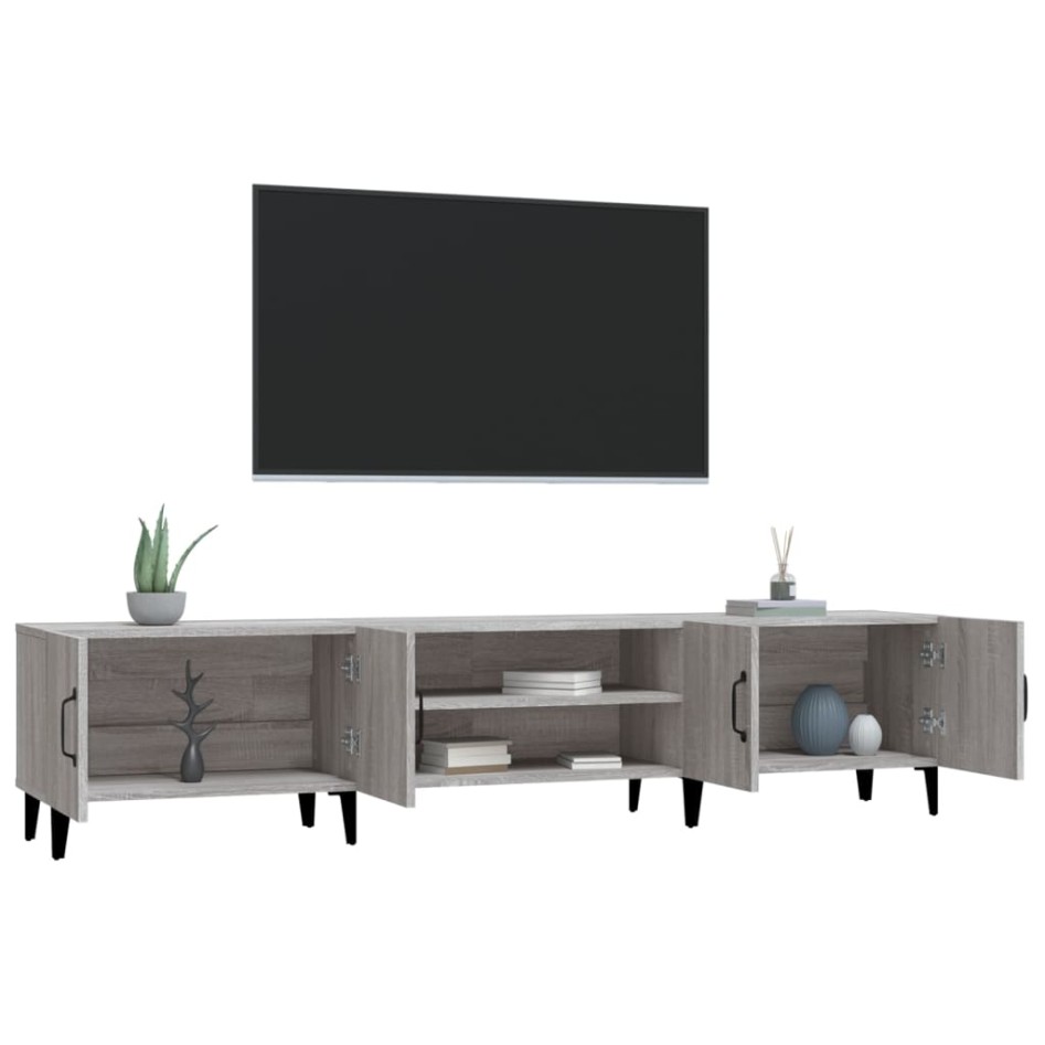 Mueble para TV madera contrachapada gris Sonoma 180x31,5x40