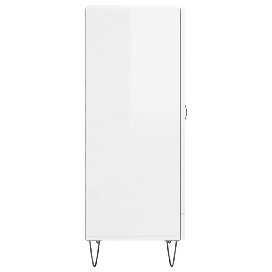 Aparador de madera contrachapada blanco brillante 34,5x34x90