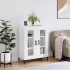 Aparador de madera contrachapada blanco brillante 69,5x34x90