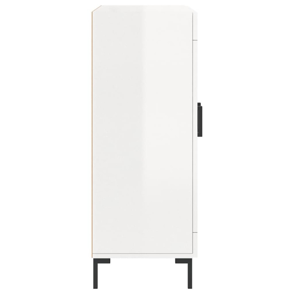 Aparador de madera contrachapada blanco brillante 69,5x34x90