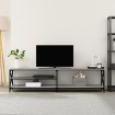 Mueble TV metal y madera contrachapada gris Sonoma 200x40x50 cm