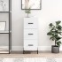 Aparador de madera contrachapada blanco brillante 34,5x34x90