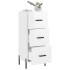 Aparador de madera contrachapada blanco brillante 34,5x34x90