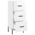 Aparador de madera contrachapada blanco brillante 34,5x34x90