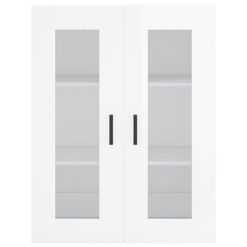 Aparador alto madera contrachapada blanco brillo 69,5x34x180