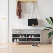 Banco zapatero madera de ingeniería gris hormigón 102x35x55 cm