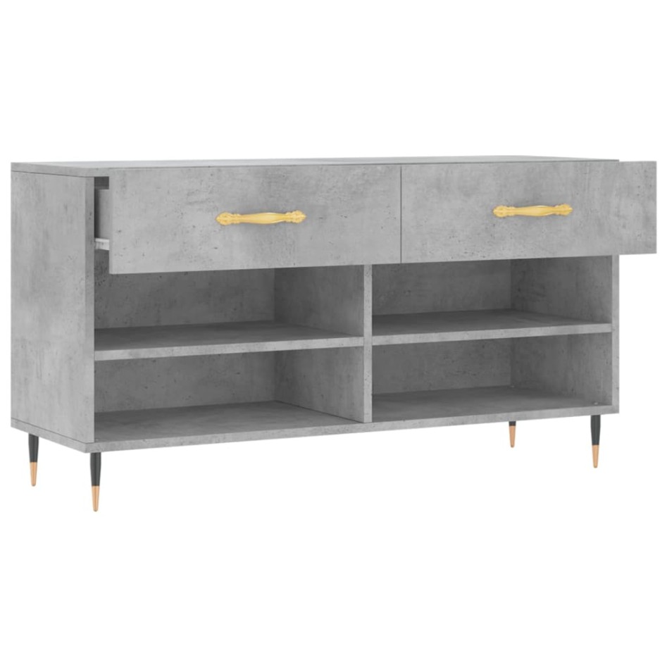 Banco zapatero madera de ingeniería gris hormigón 102x35x55