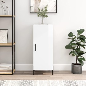 Aparador de madera contrachapada blanco brillante 34,5x34x90