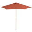 Sombrilla de jardín con palo de madera terracota 270 cm