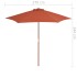 Sombrilla de jardín con palo de madera terracota 270