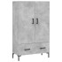 Aparador alto madera de ingeniería gris hormigón 69,5x31x115