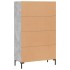 Aparador alto madera de ingeniería gris hormigón 69,5x31x115
