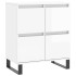 Aparador de madera contrachapada blanco brillante 60x35x70